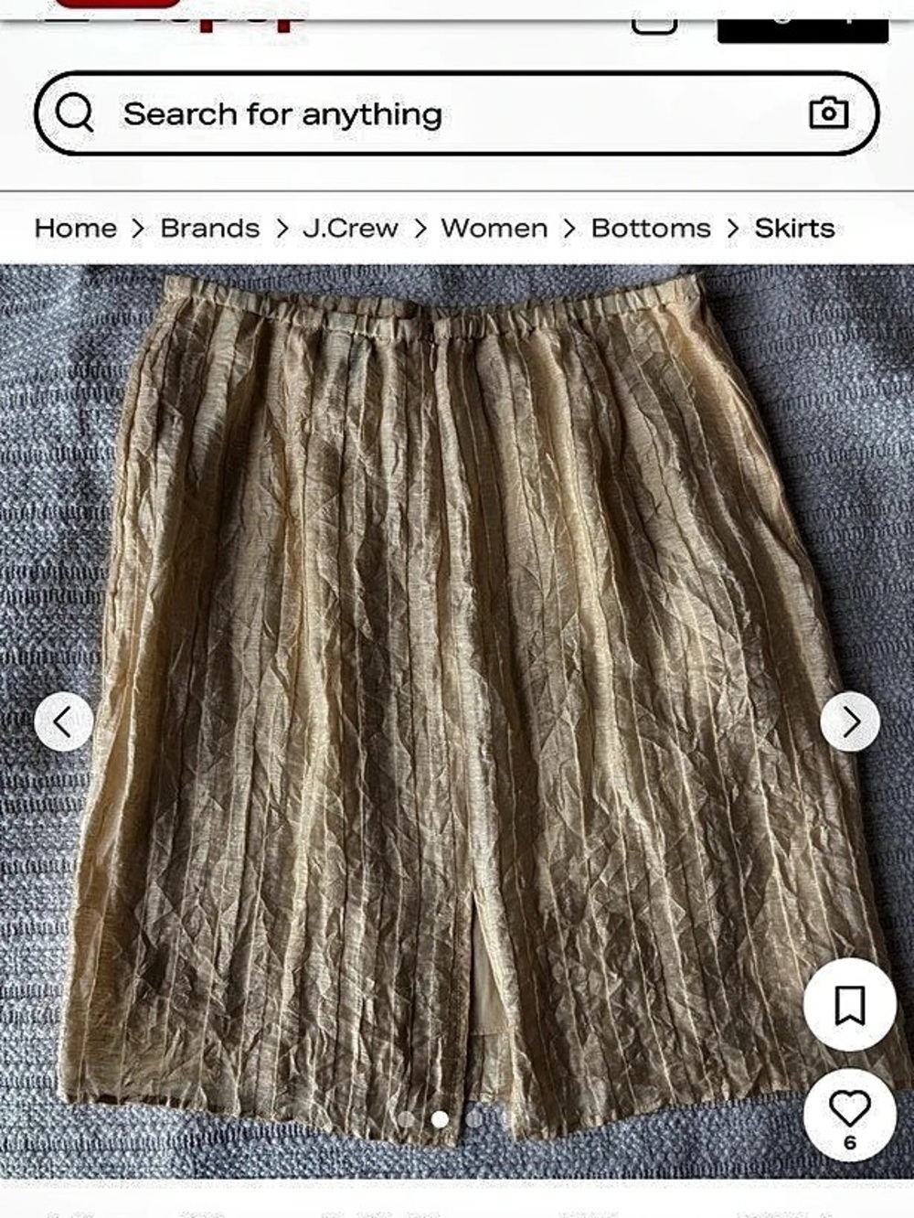 J.Crew Crinkled Midi Skirt in Yellow Size 8 Like New